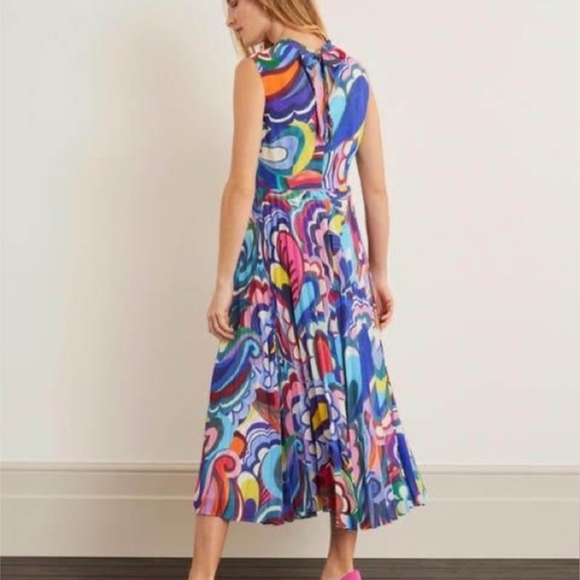 Boden Jocelyn Pleated RARE MIDI Dress Size 14 - Picture 4 of 8